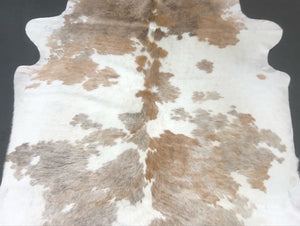 Tapete de Couro Exótico Bege Tricolor - Tamanho: 2,16 x 1,86 - Lot.04 - Ref.: 4089(41)