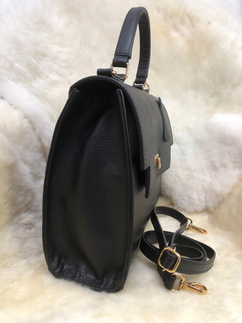 Bolsa de Couro GD Lux - Cor Preto - Ref.: 882