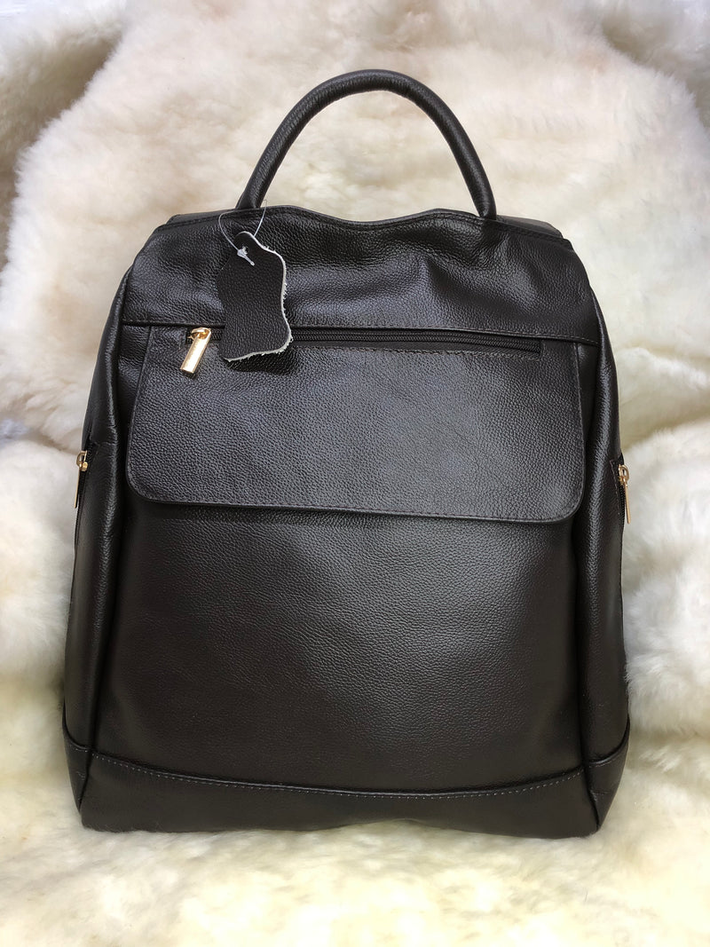 Bolsa Mochila de Couro GD Defender - Cor Café - Ref.:1025
