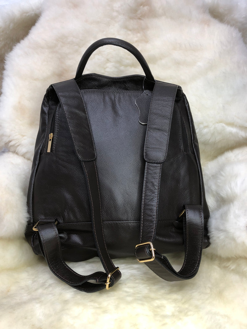 Bolsa Mochila de Couro GD Defender - Cor Café - Ref.:1025