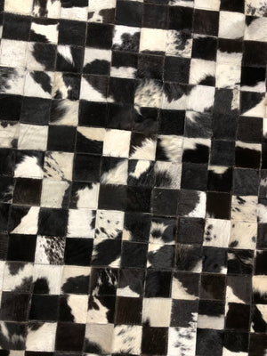 Tapete Costurado Preto e Branco Quadrados De 07 X 07cm - Tamanho: 1,50 x 2,00 - SOMENTE POR ENCOMENDA