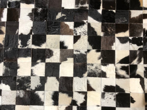 Tapete Costurado Preto e Branco Quadrados De 10 X 10cm  - Tamanho: 1,50 x 2,00 - SOMENTE POR ENCOMENDA