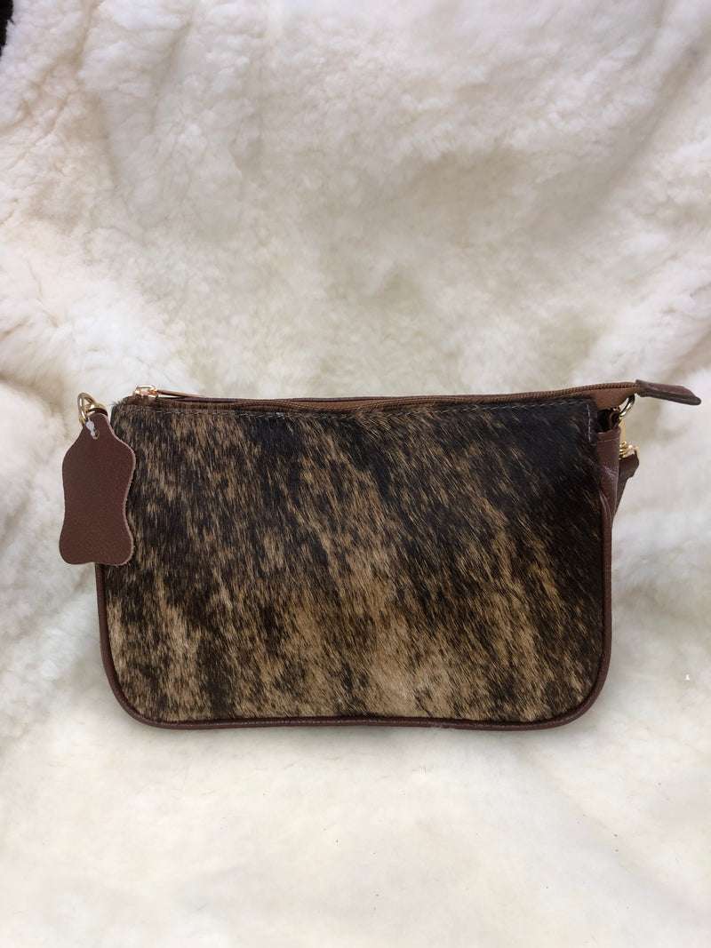 Bolsa de Couro GD Donna - Cor Marrom, pelo exótico - Ref.: 4989