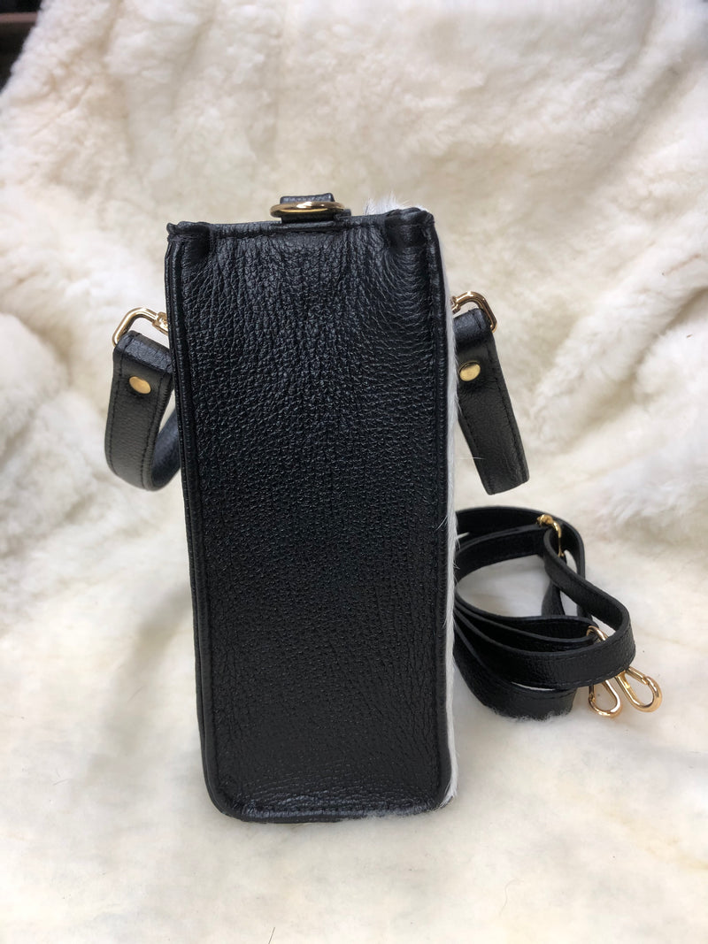 Bolsa de Couro GD Luna - Cor Preta sem pelo - Ref.: 5079