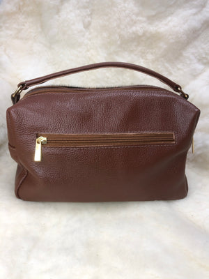 Bolsa de Couro GD Essencial - Cor Marrom com pelo Exótico - Ref.: 5146